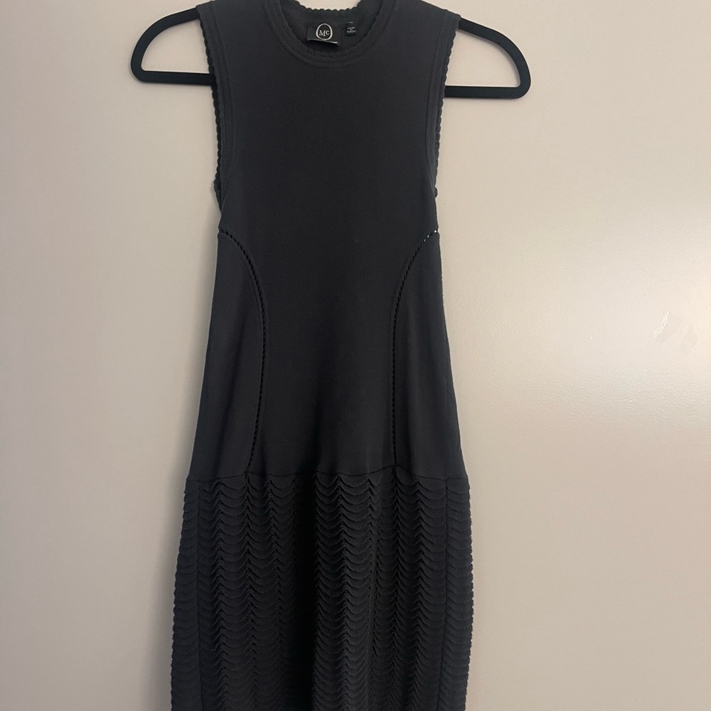 Alexander McQueen Black Textured Midi Dress